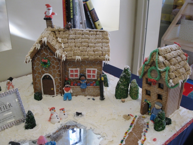 Part of the gingerbread village the Escoffier School brought us this year. Imagine how BUSY this "little" project kept them!